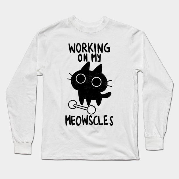 Fitness Cat Long Sleeve T-Shirt by TaylorRoss1